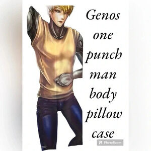 Pillow case ,tween, teen, Anime  Genos One punch Man 20x56” body pillow case EC